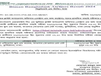 Biman Bangladesh Airlines Result 2024