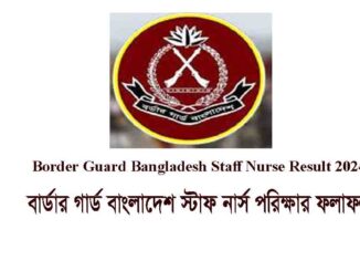 Border Guard Bangladesh Staff Nurse Result 2024