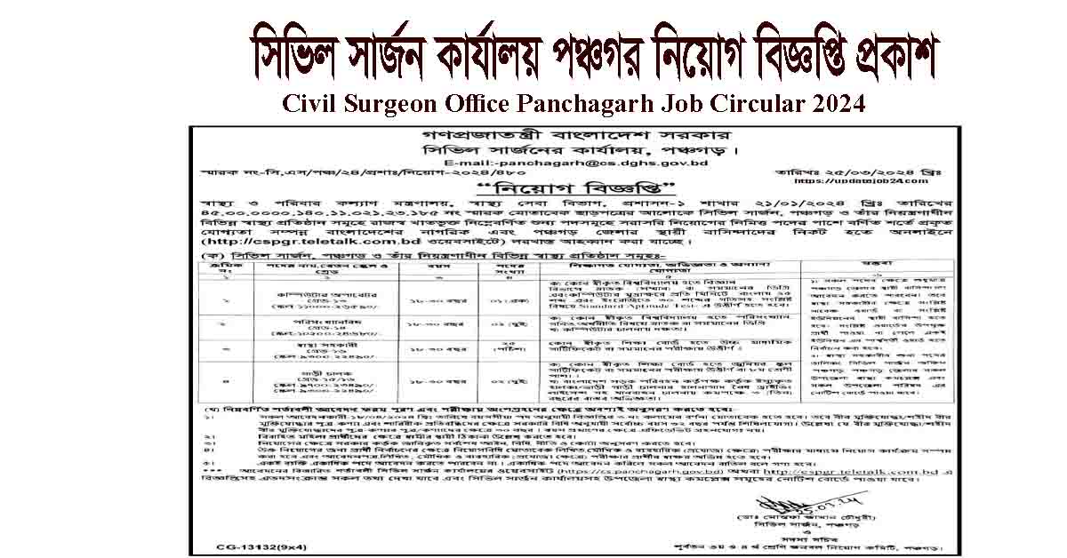 Civil Surgeon Office Panchagarh Job Circular 2024